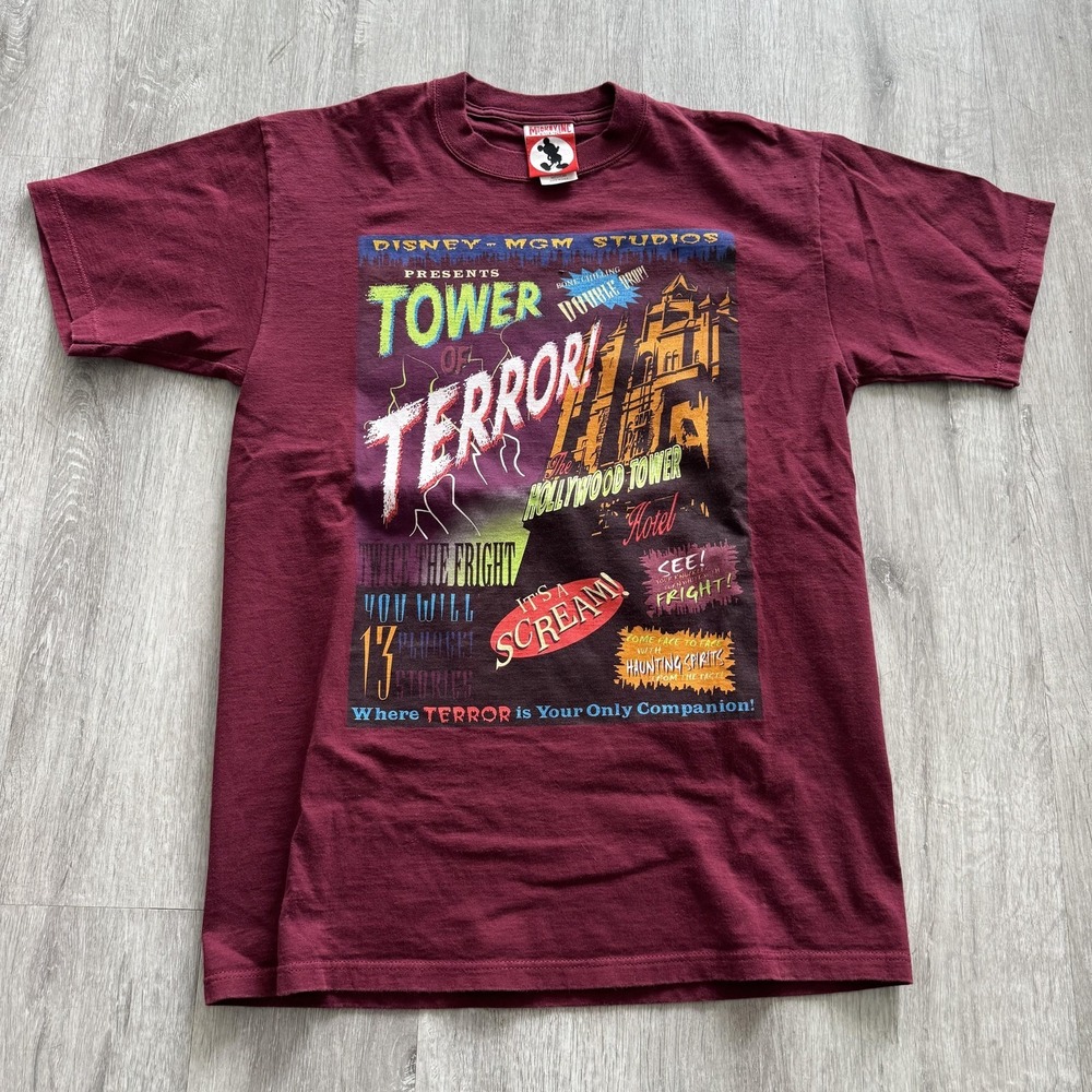 Vintage Disney Tower of Terror Shirt Mens Medium Hollywood Studios 90s Graphic